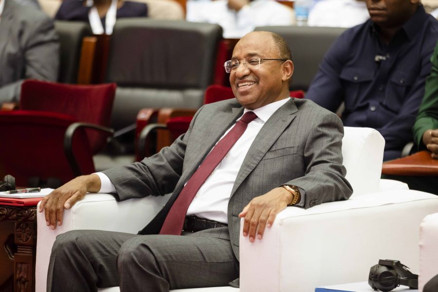 The President of Zanzibar, H.E. Dr. Hussein Ali Mwinyi, during the closing session of the 11th East Africa Petroleum Conference and Exhibition at the Julius Nyerere International Convention Centre in Dar es Salaam, Tanzania.